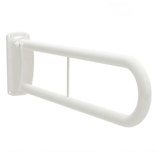 1923 Double Arm Hinged Support Rail 760mm White Stainless Steel